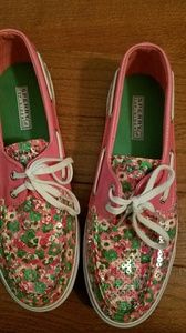 Sperry top-sider pink floral shoes